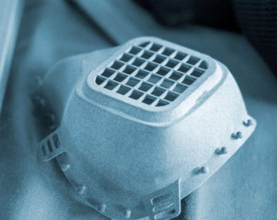 Filter Mask Respirator Printed on a 3d Printer From Plastic Image